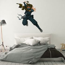 Vinyle d&eacute;coratif silhouette de ninja
