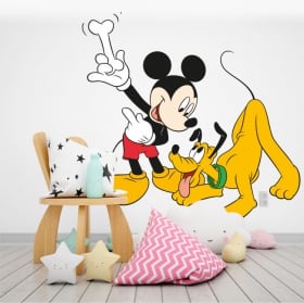 Vinyle pour enfants mickey mouse et pluto disney