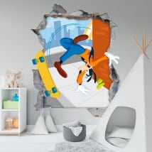 Vinyle murs disney goofy 3d