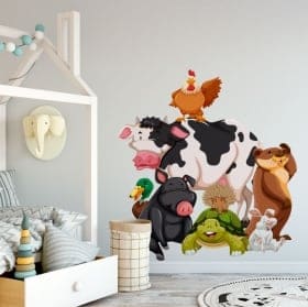 Vinyle d&eacute;coratif enfants animaux de zoo