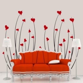 Vinyle d&eacute;coratif coeurs fleurs