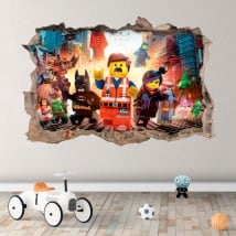 Vinyle mur de trou 3d le lego