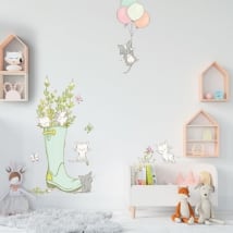 Stickers muraux tendresse des chats