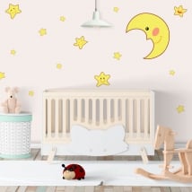 Vinyle adhésif lune et étoiles des enfants