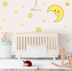 Vinyle adhésif lune et étoiles des enfants