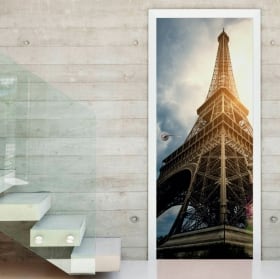 Vinyle et autocollants pour portes tour eiffel paris