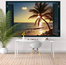 Vinyle décoration murale côte du lever du soleil de la crimée 3d