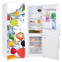 Vinyles pour réfrigérateurs fruits éclaboussures d'eau