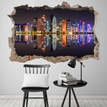 Vinyle doha city qatar trou de mur 3d