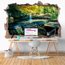 Vinyle mur de trou cascade nature 3d