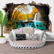 Vinyle mur de trou chutes d'eau heo suwat thailande 3d