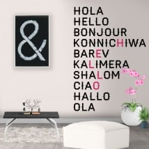 Vinyle décoratif bonjour en plusieurs langues