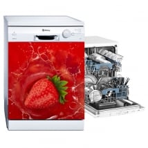 Vinyle fraise dans l'eau pour décorer le lave-vaisselle