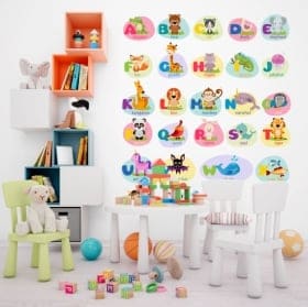 Vinyle et autocollants pour enfants les animaux alphabet en anglais