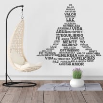 Vinyle et autocollants silhouette texte de yoga