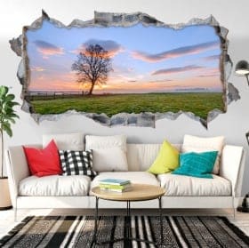 Vinyle murs jardin arbre Asiatique 3D