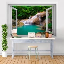 Vinyle des fenêtres cascade décor les murs 3d