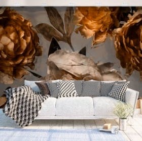 Peintures murales en vinyle fleurs de paradis tropical