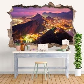 Vinyle trou de mur 3d canada couleurs du coucher du soleil