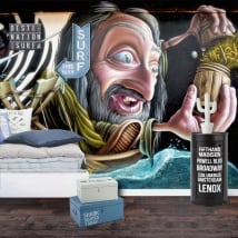 Peintures murales et vinyle graffiti d'art urbain