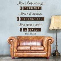 Vinyle adhésif coco chanel phrase italienne