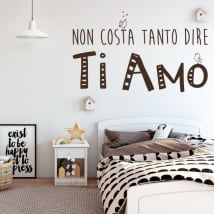 Vinyle et autocollants phrases je t'aime en italien