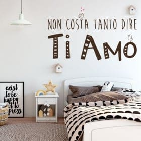 Vinyle et autocollants phrases je t'aime en italien