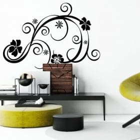 Vinyle d&eacute;coratif et des autocollants avec des fleurs