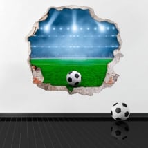 Stickers muraux terrain de foot 3d