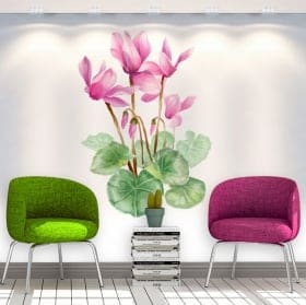Autocollants et vinyls d&eacute;coratifs des fleurs les murs