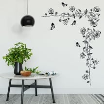 Vinyle décoratif fleurs et papillons