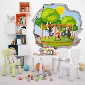 Autocollants pour enfants trou de mur 3d