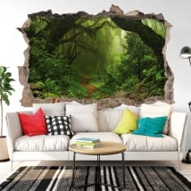 Vinyle adhésif arbres dans la forêt 3d