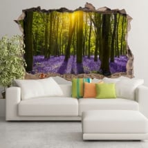Vinyles 3d jacinthes fleurs dans la forêt