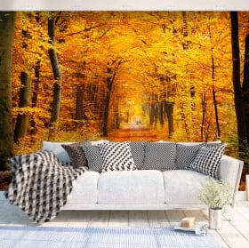 Mural en vinyle arbres en automne
