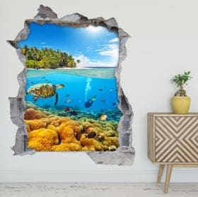 Autocollants d&eacute;coratifs 3d plong&eacute;e en mer