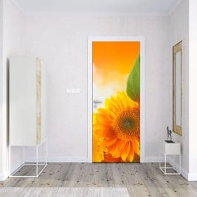 Vinyle d&eacute;corer les portes et les armoires tournesol