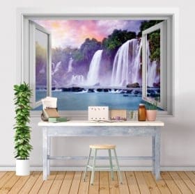 Vinyle cascades Ile de la R&eacute;union 3D