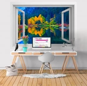 Vinyle des fen&ecirc;tres lac tekapo nouvelle-z&eacute;lande 3d