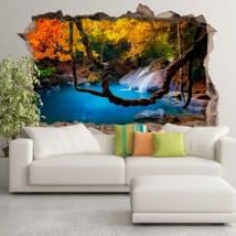 Vinyle décoratif cascade forêts d'asie 3d