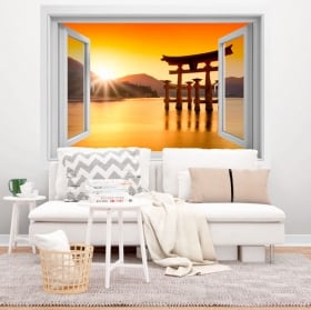 Vinyles japan torii sanctuaire flottant itsukushima 3d