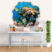 Vinyle et des autocollants poisson dans la mer 3d