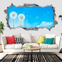 Vinyle décoratif fleurs de pissenlit 3d