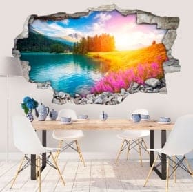 Vinyle d&eacute;coratif lac champf&egrave;r la suisse 3d