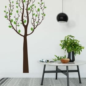 Vinyle d&eacute;coratif et autocollants arbre avec des feuilles