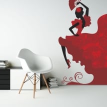 Vinyle décoratif silhouette de danseuse de flamenco