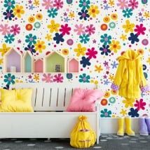 Murales de vinyle fleurs de visage heureux