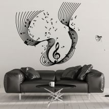Vinyle décoratif pentagramme notes de musique
