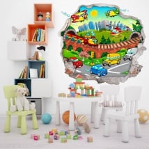 Vinyle décoratif ville d'enfant 3d