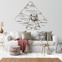 Vinyle décoratif pyramides et grand sphinx de guiza